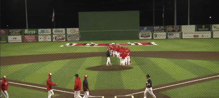 The Houston Cougars celebrate victory at Lamar University in Beaumont on Tuesday.